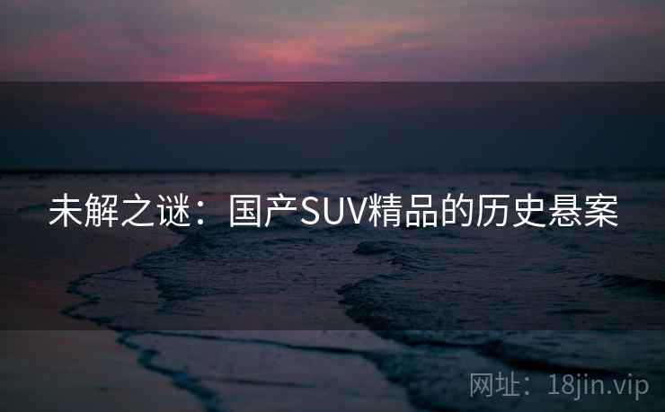 未解之谜：国产SUV精品的历史悬案